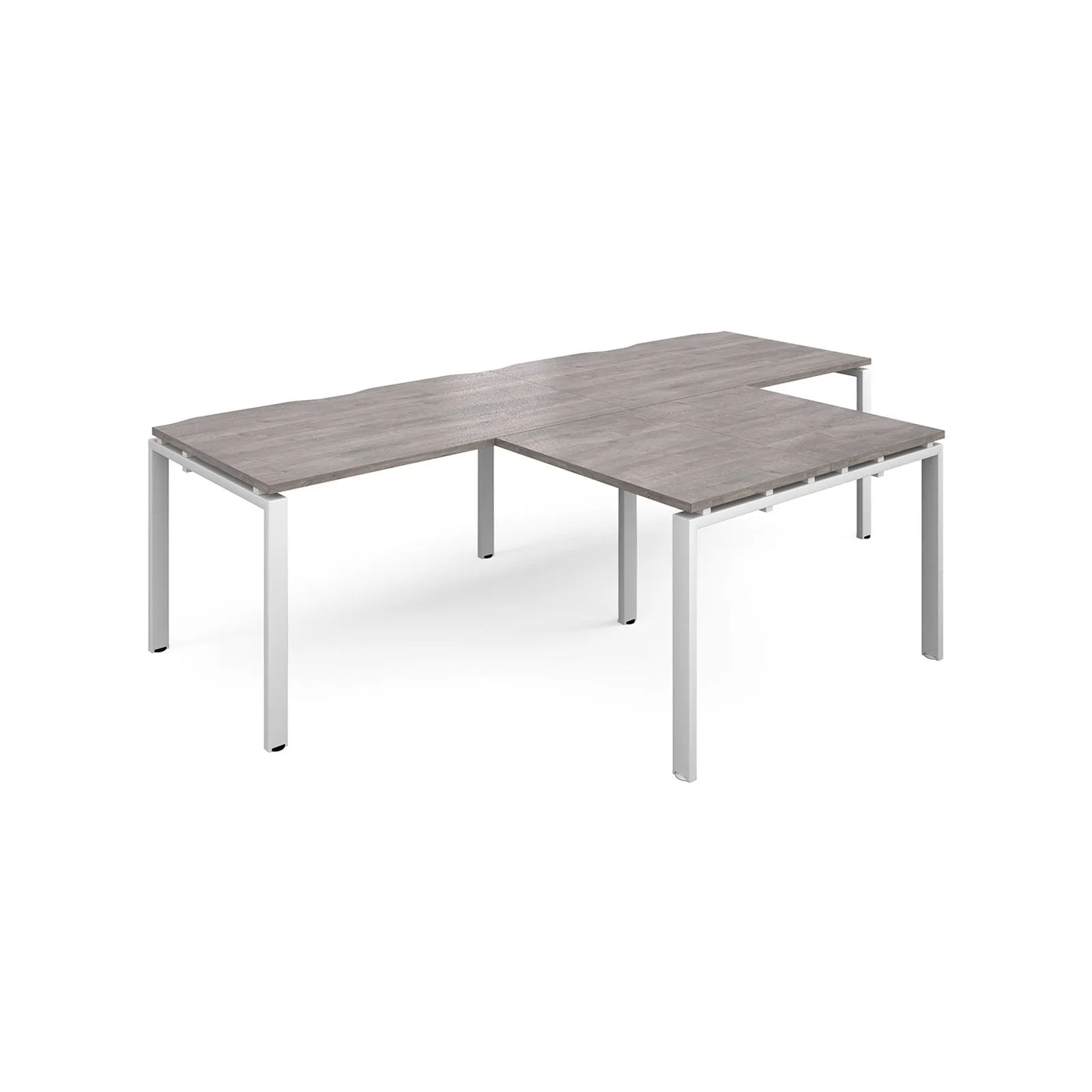 Adapt double straight desks 800 deep with 800mm return desks