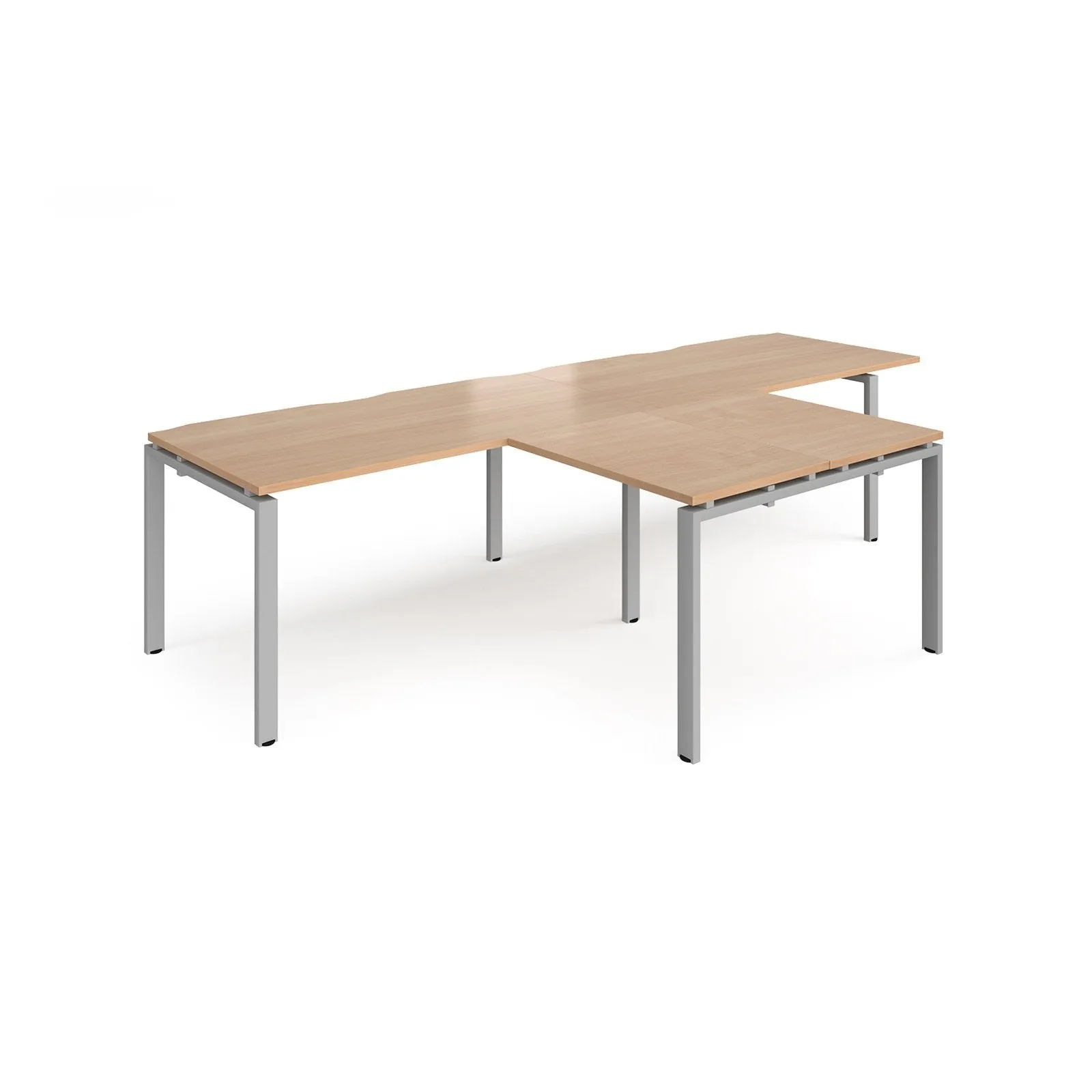 Adapt double straight desks 800 deep with 800mm return desks