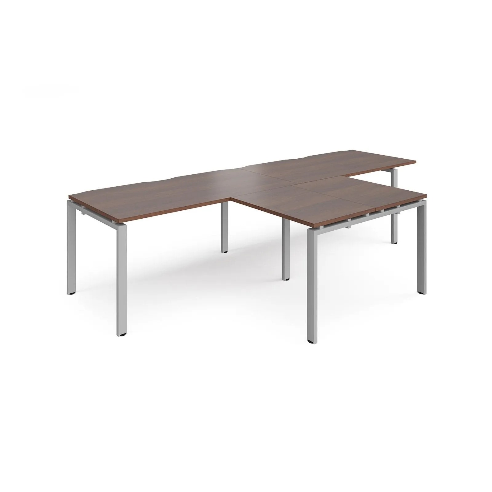 Adapt double straight desks 800 deep with 800mm return desks