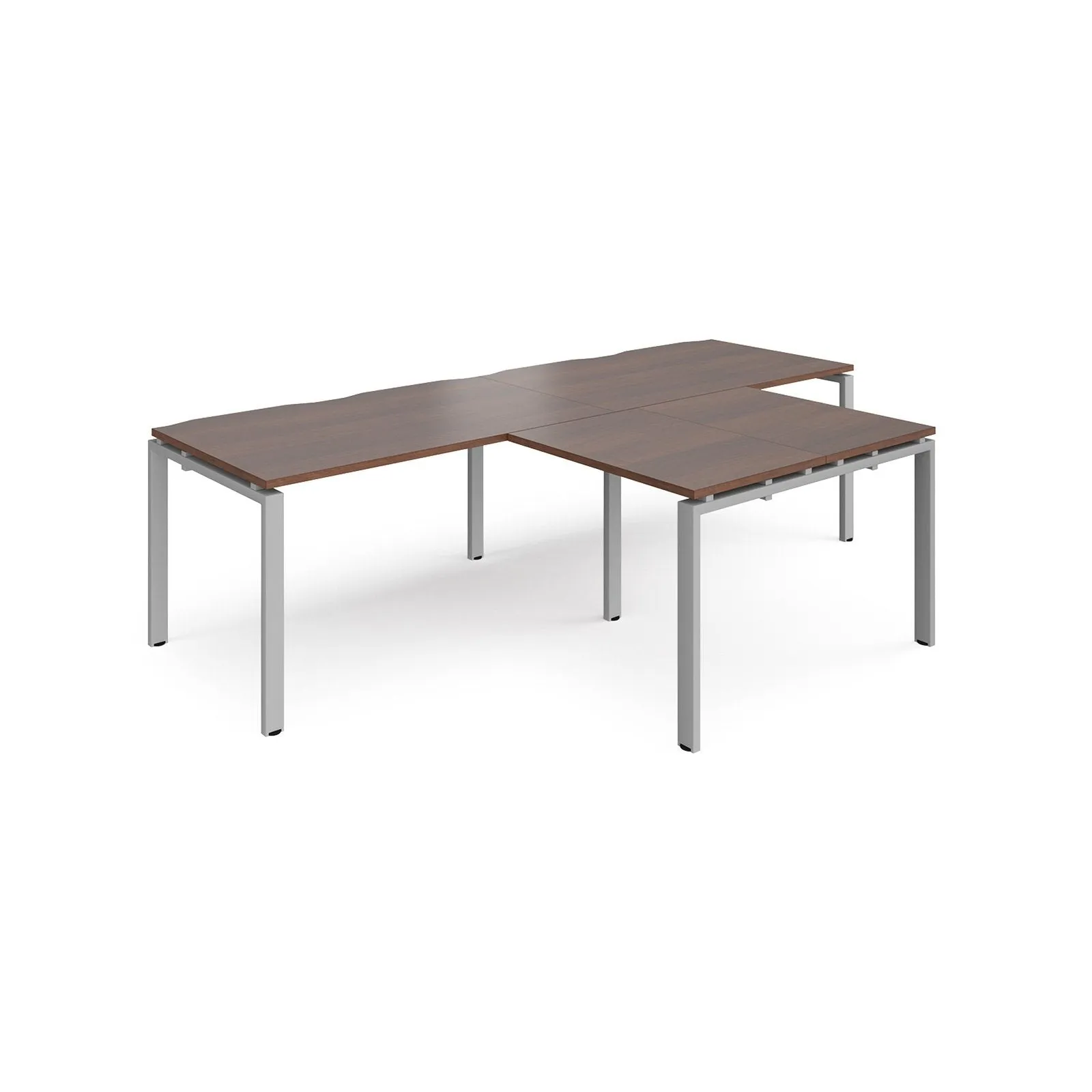 Adapt double straight desks 800 deep with 800mm return desks