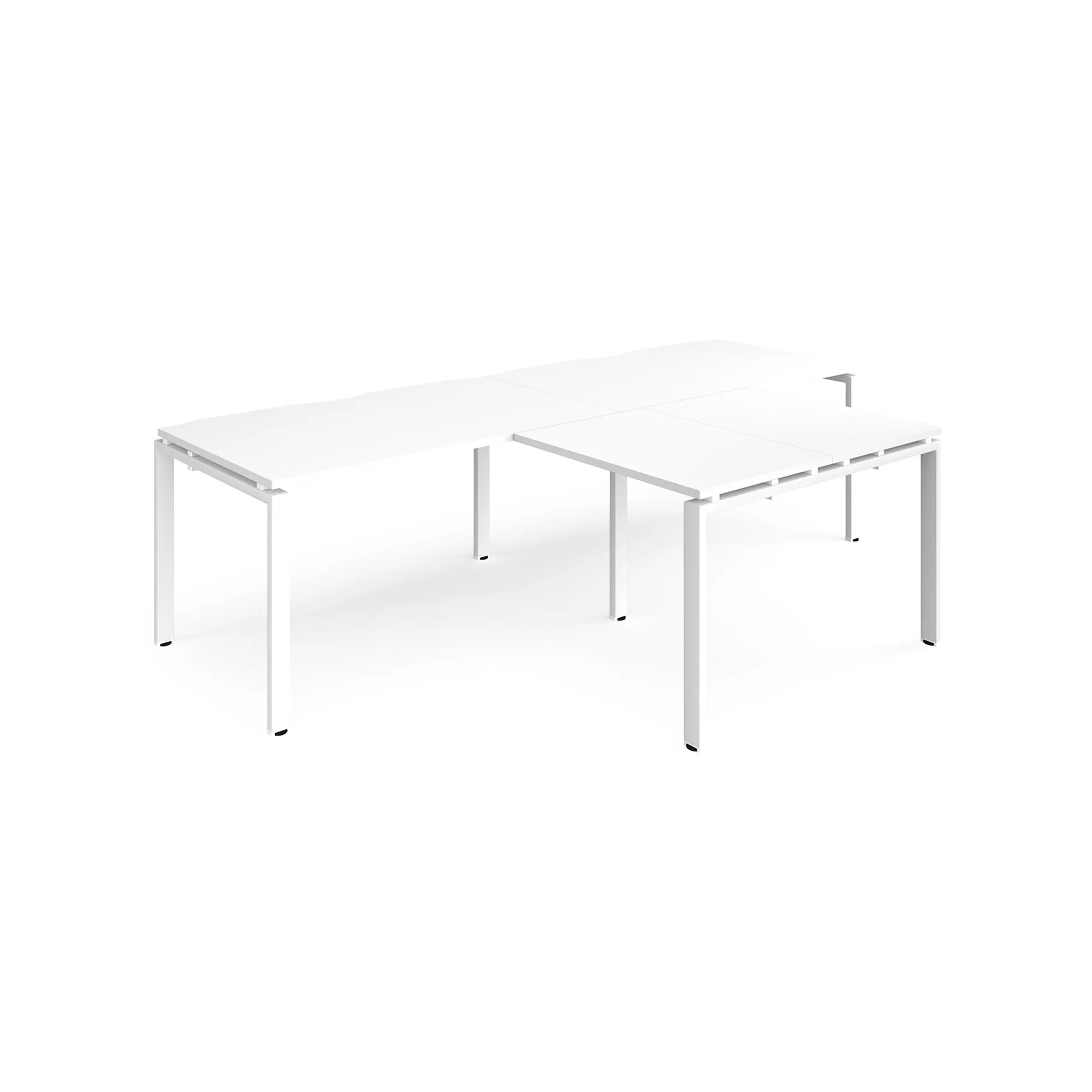 Adapt double straight desks 800 deep with 800mm return desks