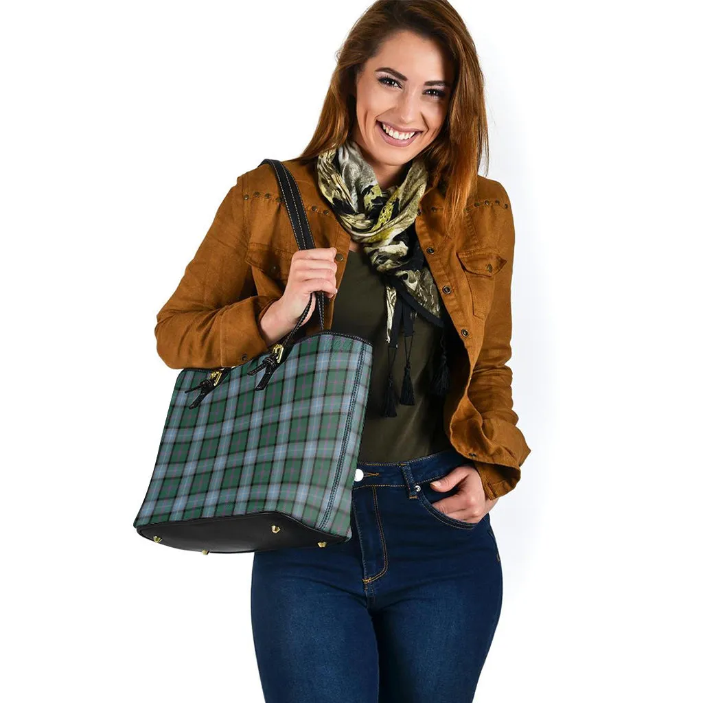 Alexander of Menstry Hunting Tartan Leather Tote Bag