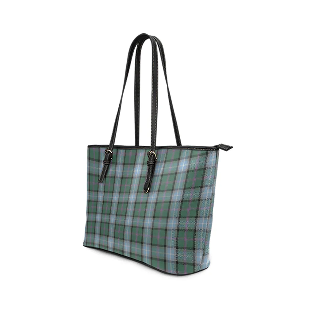 Alexander of Menstry Hunting Tartan Leather Tote Bag