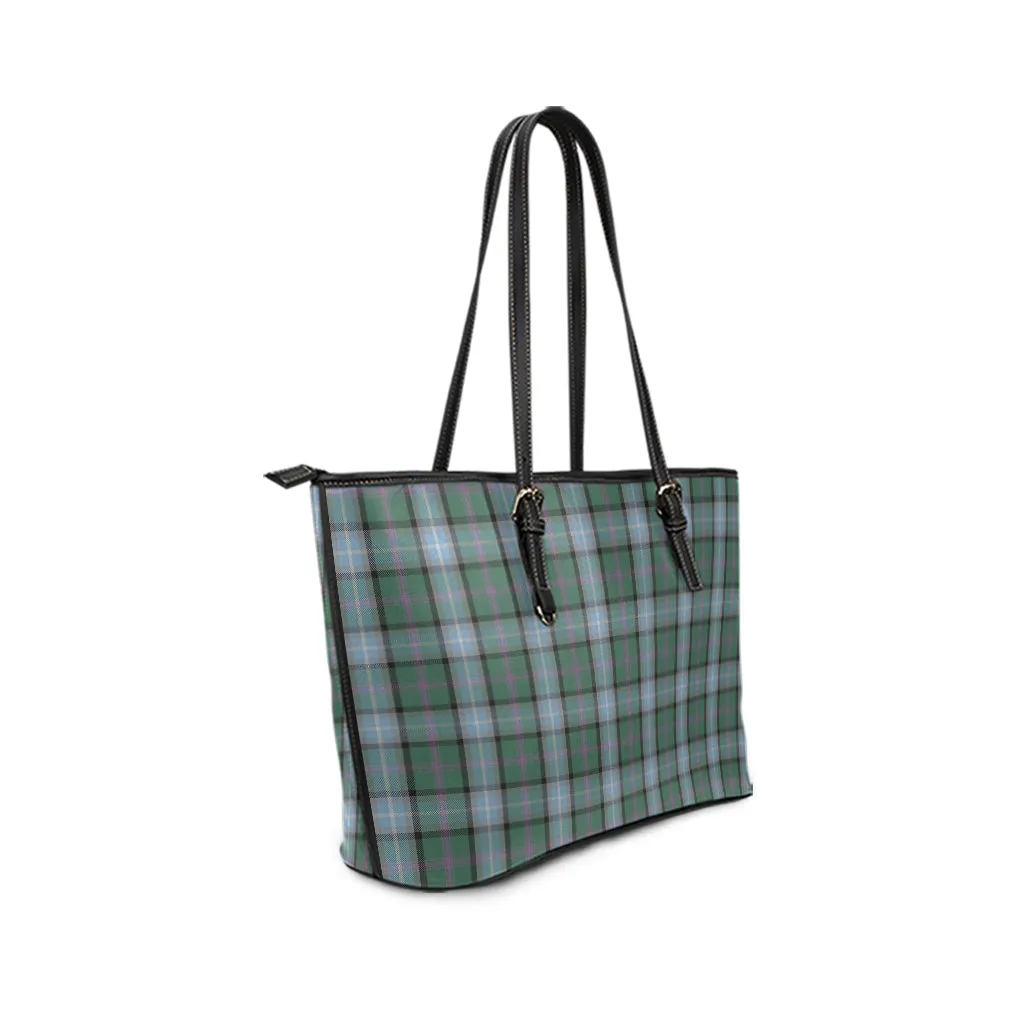 Alexander of Menstry Hunting Tartan Leather Tote Bag