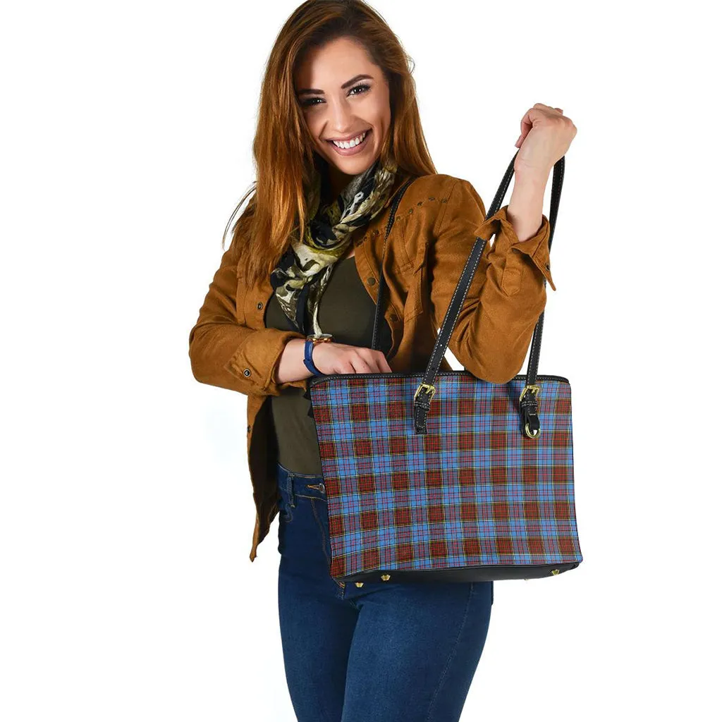 Anderson Modern Tartan Leather Tote Bag