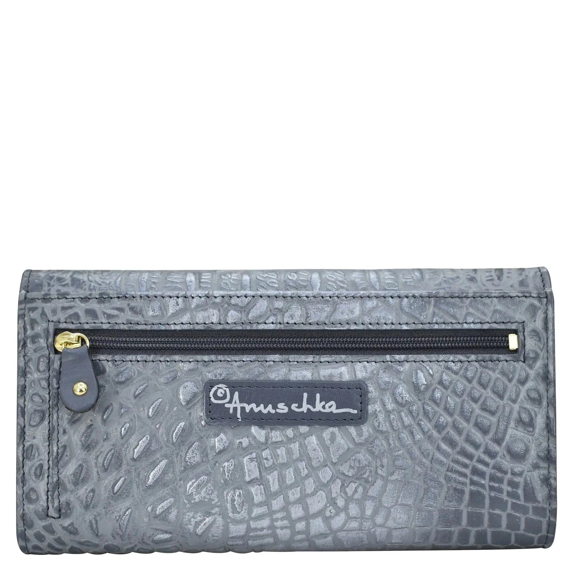 Anuschka Croco Embossed Genuine Leather Wallet