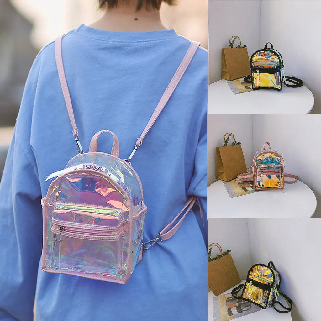 Backpack Women Fashion Girls Street Transparent Jelly Versatile