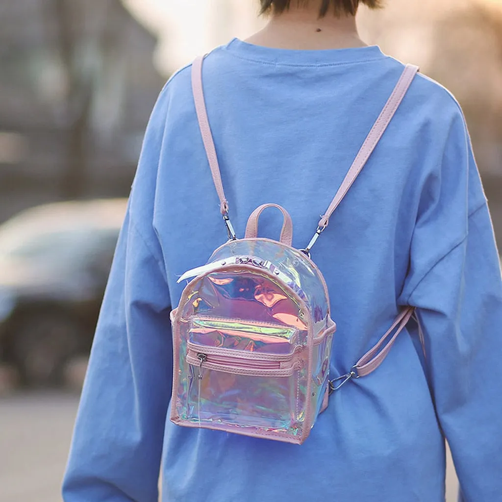 Backpack Women Fashion Girls Street Transparent Jelly Versatile