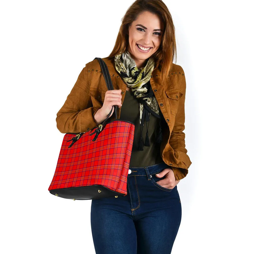 Burnett Modern Tartan Leather Tote Bag