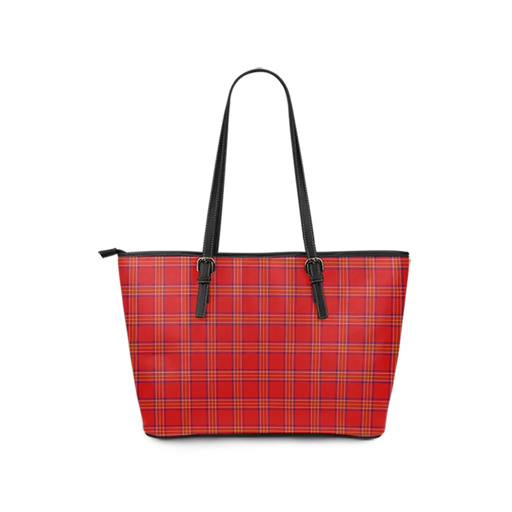 Burnett Modern Tartan Leather Tote Bag