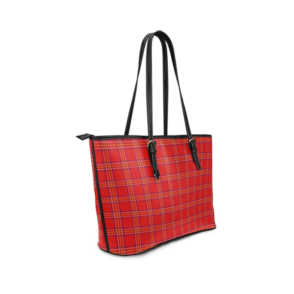 Burnett Modern Tartan Leather Tote Bag