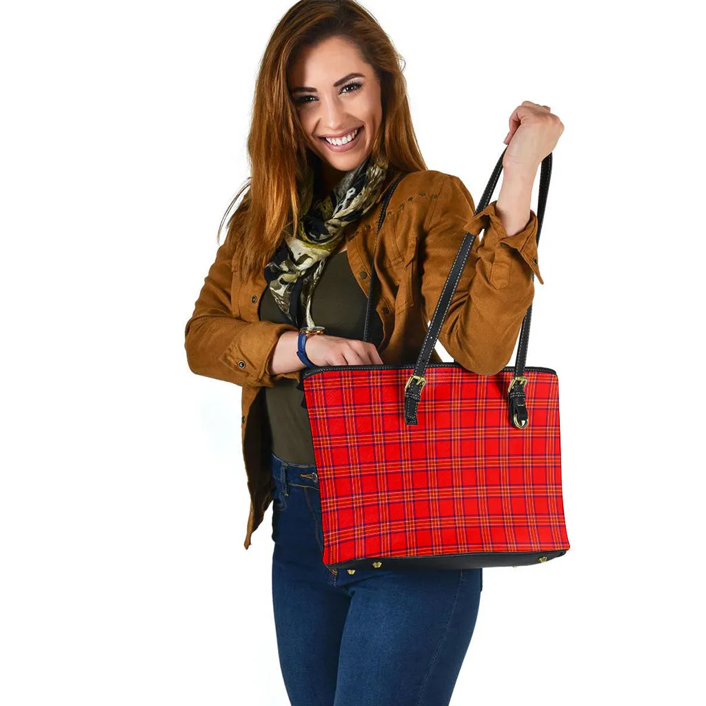 Burnett Modern Tartan Leather Tote Bag