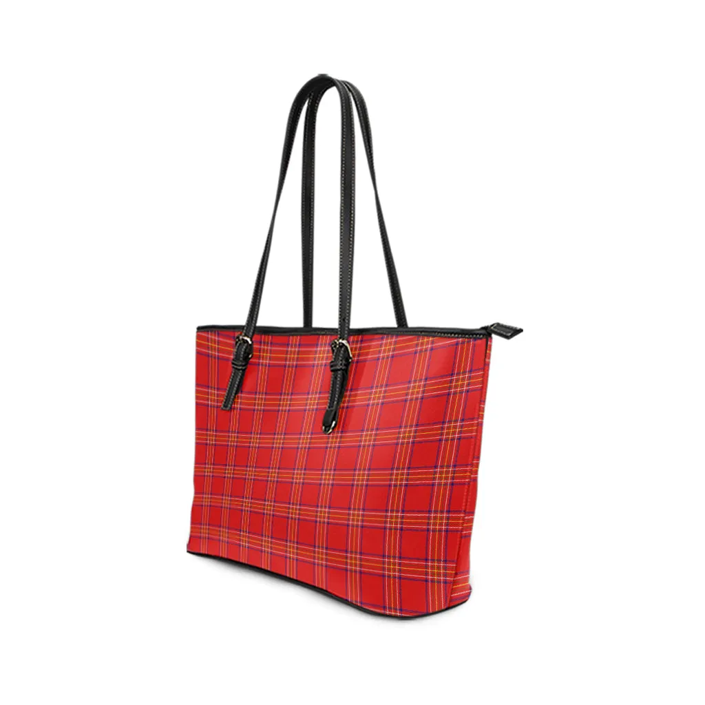 Burnett Modern Tartan Leather Tote Bag