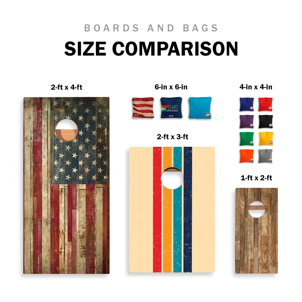 Classic Retro Triangle - Black, Teal, and Yellow Star Cornhole Boards