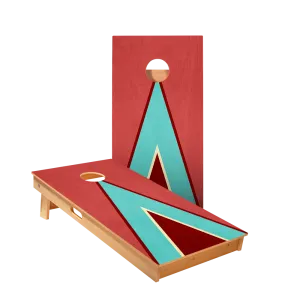 Classic Retro Triangle - Red and Blue Star Cornhole Boards