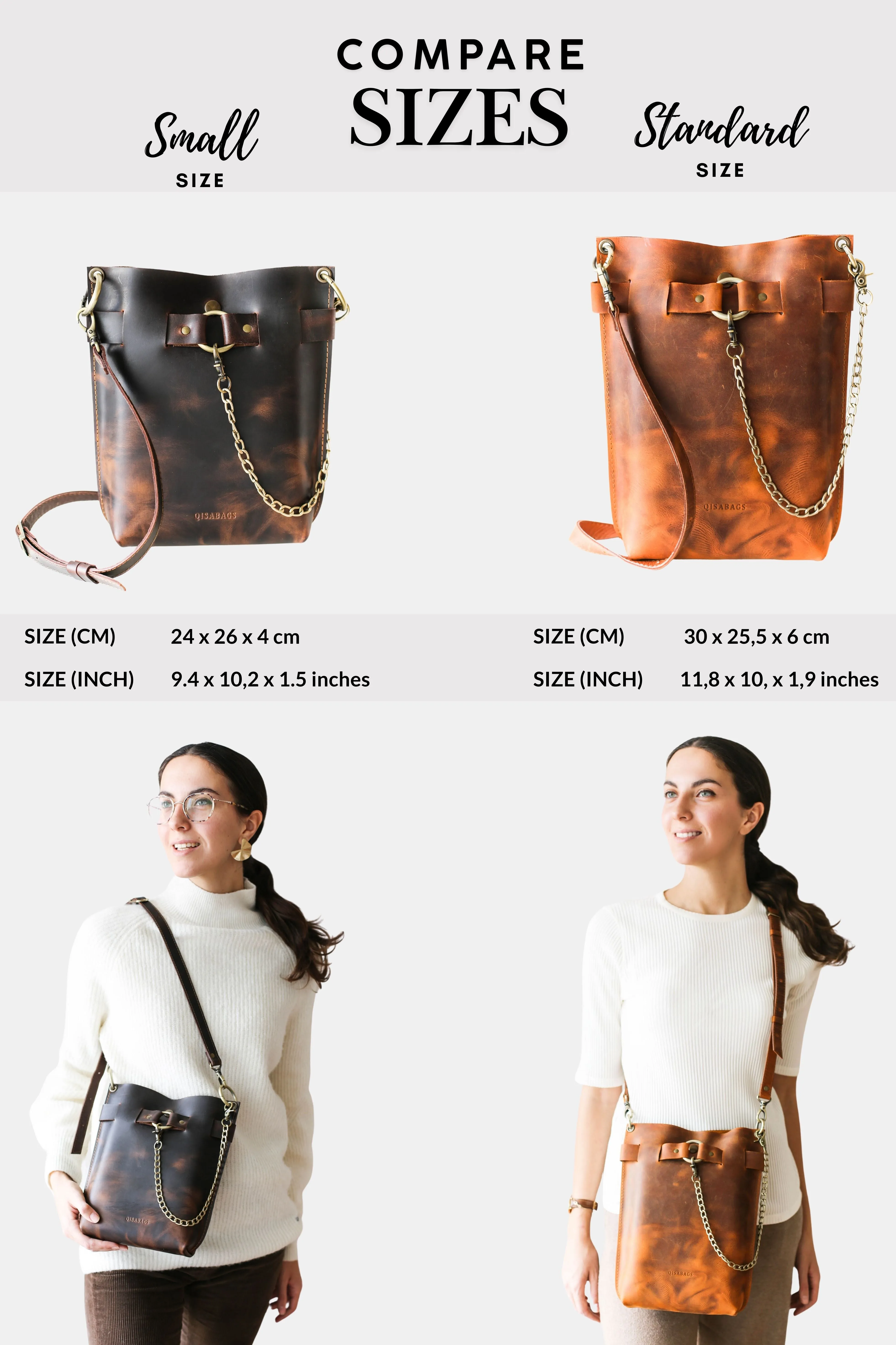 Coffee Brown Leather Bag - "Ring Belt Edition"