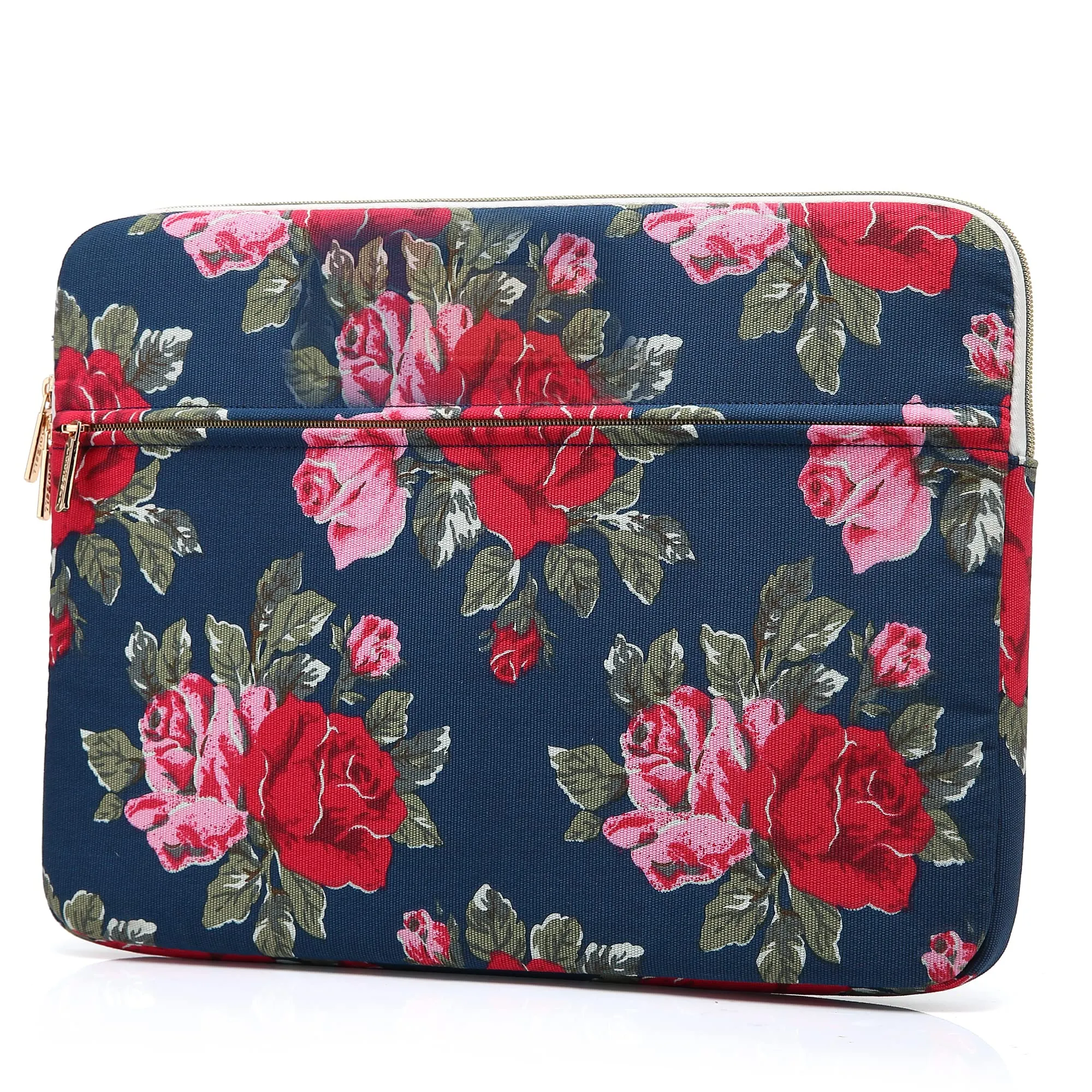 CoolBELL Flower Design Unisex Water Resistant Polyester 11.6 inch Laptop Sleeve Tablet Bag Sleeve (Navy Blue)