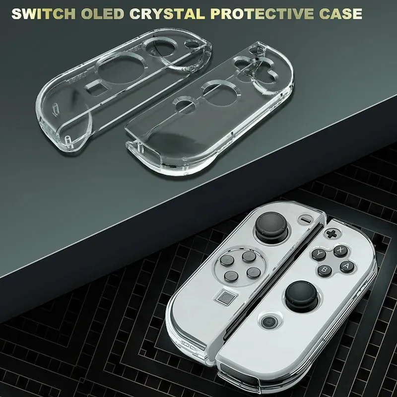 Crystal Clear Case Kit for Nintendo Switch Oled Carrying Travel Bag Pouch for Ns Oled Game Console Protection & Screen Protector