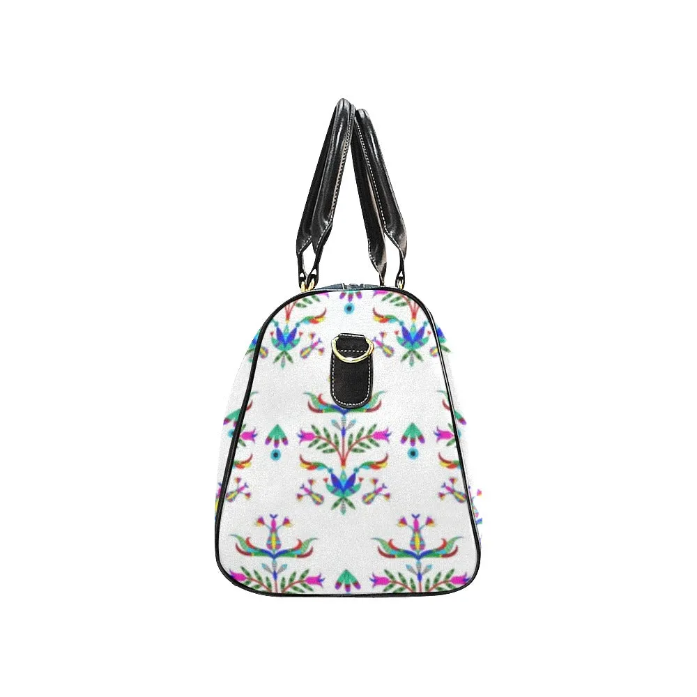 Dakota Damask White Waterproof Travel Bag