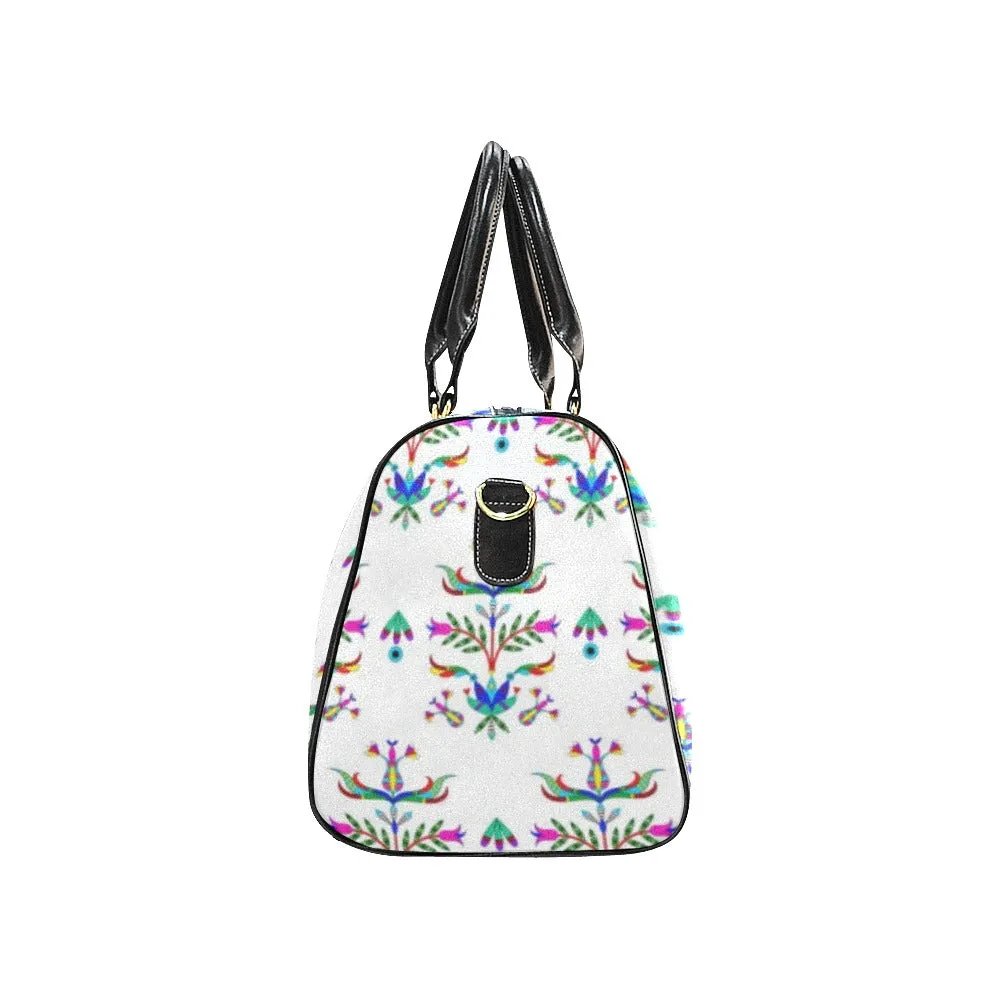 Dakota Damask White Waterproof Travel Bag