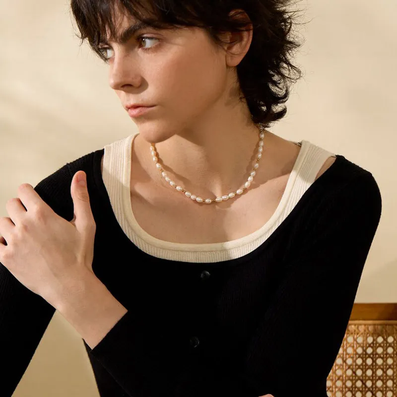 Delicate Pearl Chain Necklace for Women