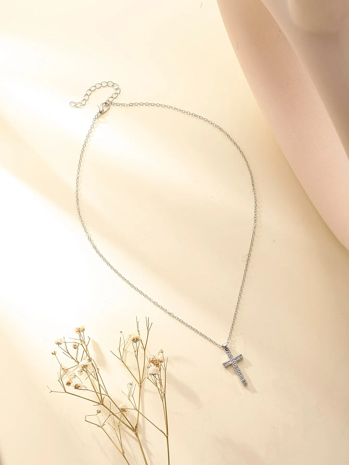 Delicate Rhinestone Cross Charm Necklace for Women Jewelry for Women Jewelry