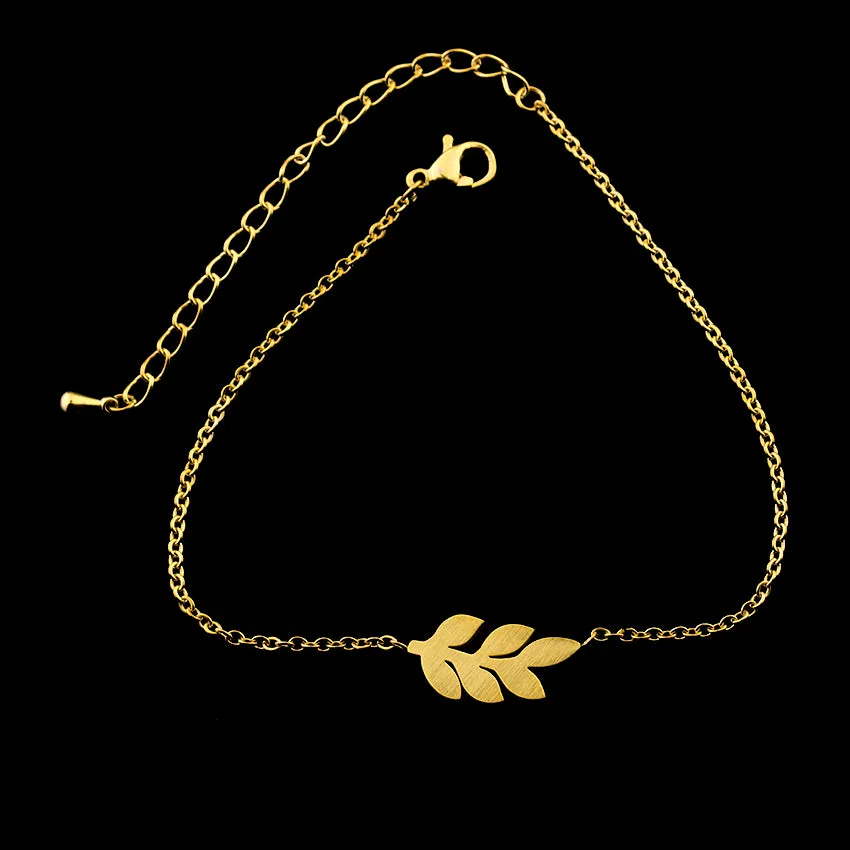 Delicate Stainless Steel Chain Gold Charm Bracelet