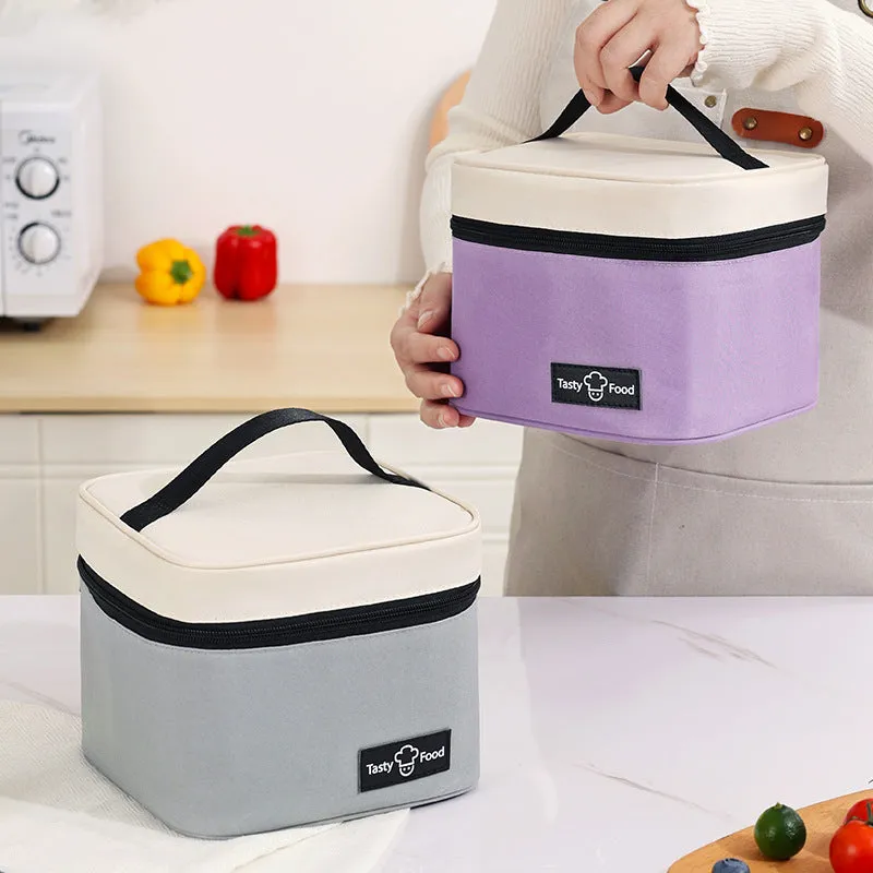 Dopamine Portable Lunch Box Takeaway Student Packaging With Rice Insulation Bag Aluminum Foil Thickened Lunch Box Bag