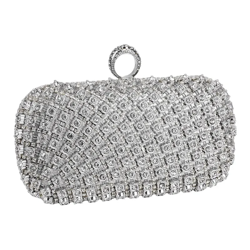 Elegance® Radiant Chic Rhinestone Clutch - Small Square Purse Trend Luxury Designer Chain Shoulder Bag Women's Handbags Wallets Evening Bag For Wedding ﻿