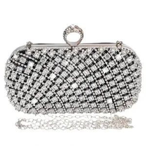 Elegance® Radiant Chic Rhinestone Clutch - Small Square Purse Trend Luxury Designer Chain Shoulder Bag Women's Handbags Wallets Evening Bag For Wedding ﻿