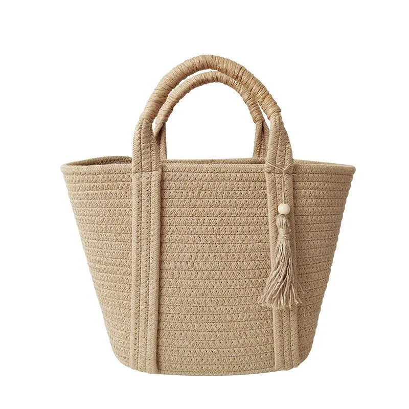 Fashion Simple And Versatile Cotton Rope Woven Bag