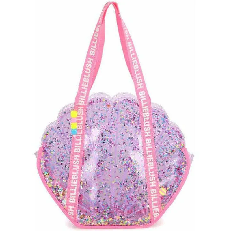 Girls Purple Shell Confetti Bag