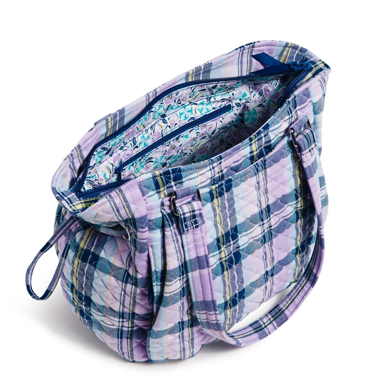 Glenna Satchel Bag - Amethyst Plaid