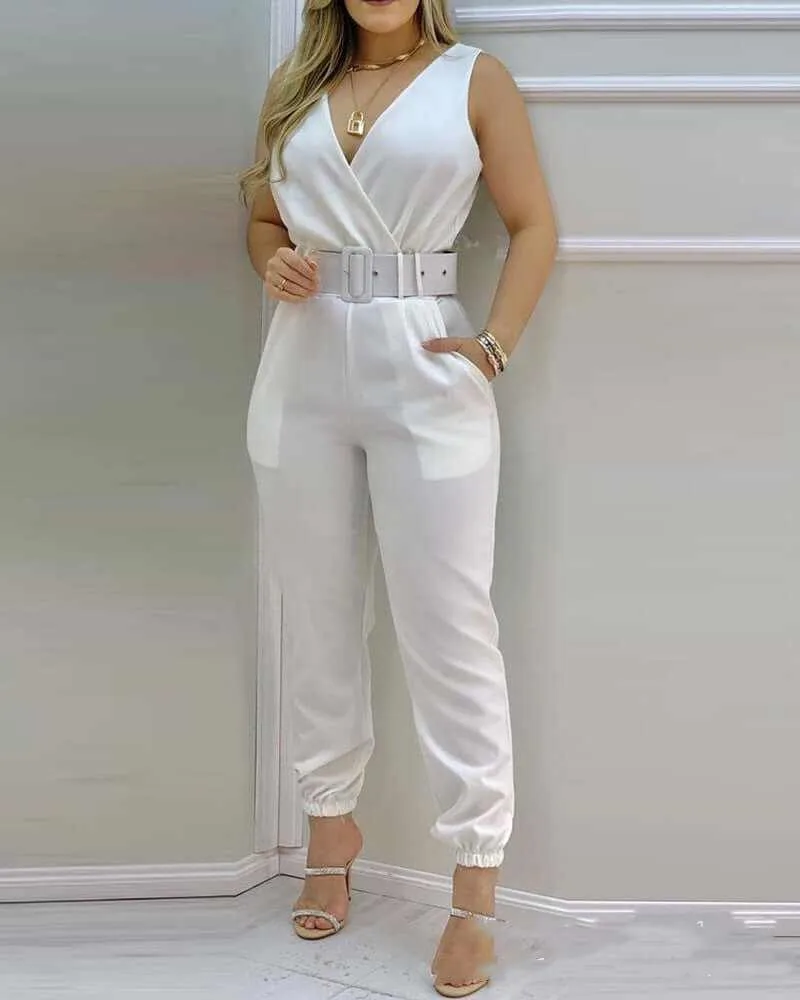 Glow Chic's V-Neck Jumpsuit Without Belt