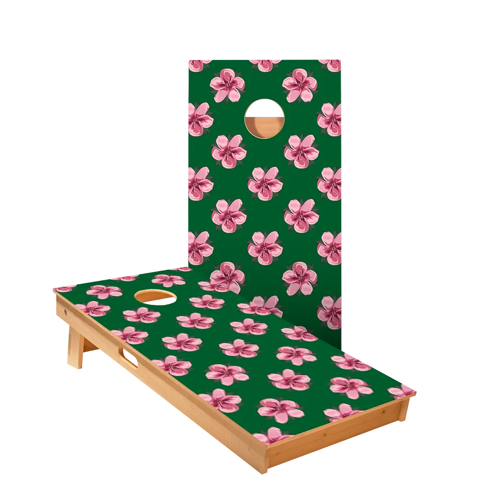 Golf Tournament Pink Azalea Star Cornhole Boards