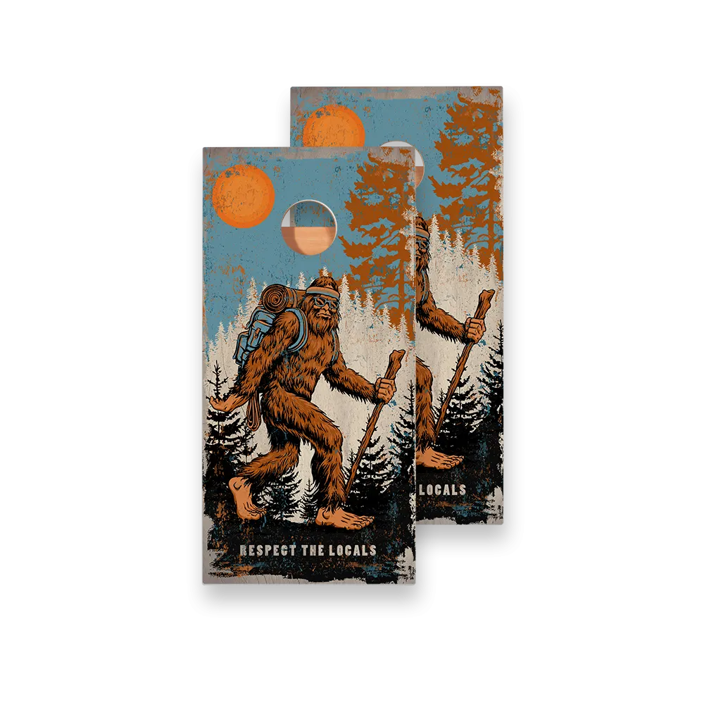 Hiking Sasquatch Star Cornhole Boards