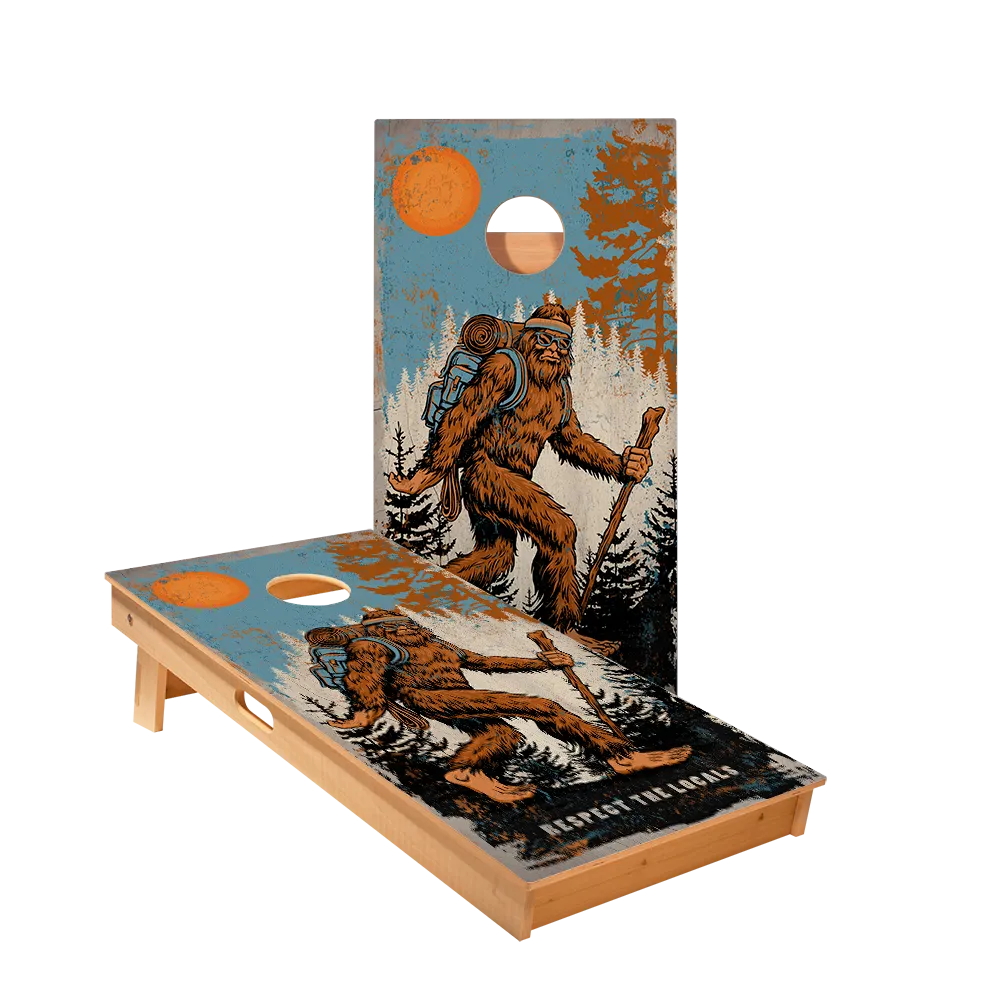 Hiking Sasquatch Star Cornhole Boards