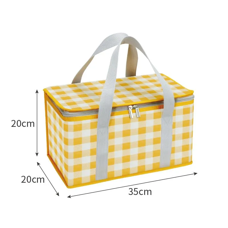 Homestic Picnic Bag | Food Carrier Bag | Travel Camping Bags | Folding Camping Bag | Picnic Bag for Catering-Camping-Travel | Food Storage Bag with Handle | ZH017YW | Yellow