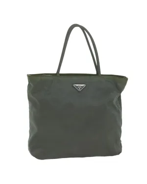 Khaki Nylon Hand Bag by Prada