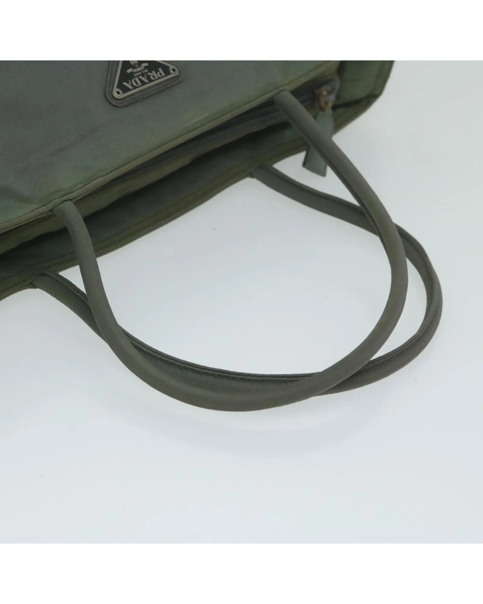 Khaki Nylon Hand Bag by Prada