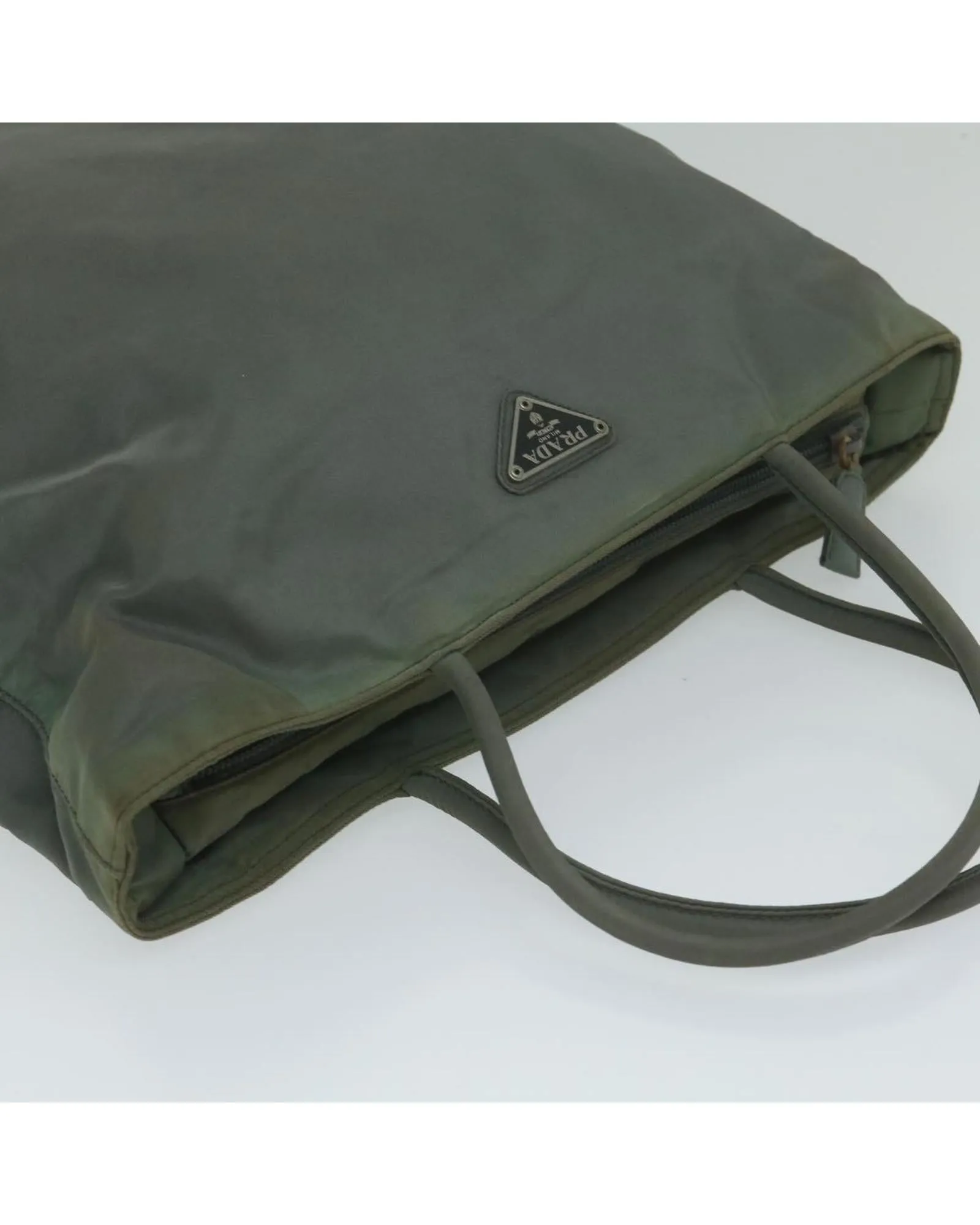 Khaki Nylon Hand Bag by Prada