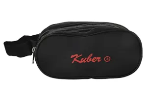 Kuber Industries Travel Toilerty bag|Shaving Kit For Men|Cosmetic Bag For Travel Accessories|3 Zipper Comparments & Carrying Strip|Pack of 1(Black)-HS43KUBMART26607