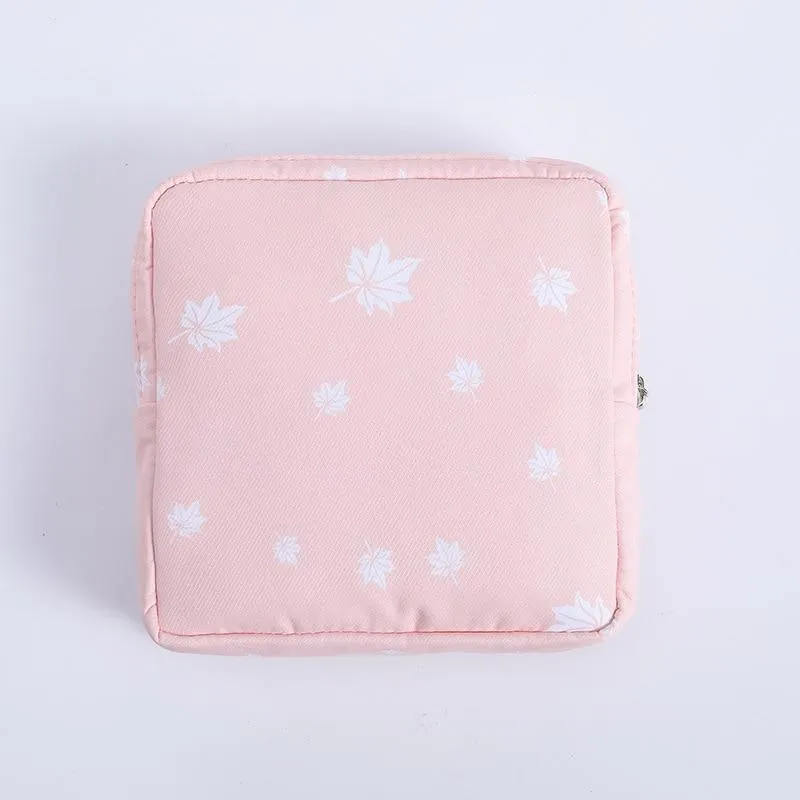 Large Capacity Portable Fabric Sanitary Towel Pad Tampon Organizer Pouch