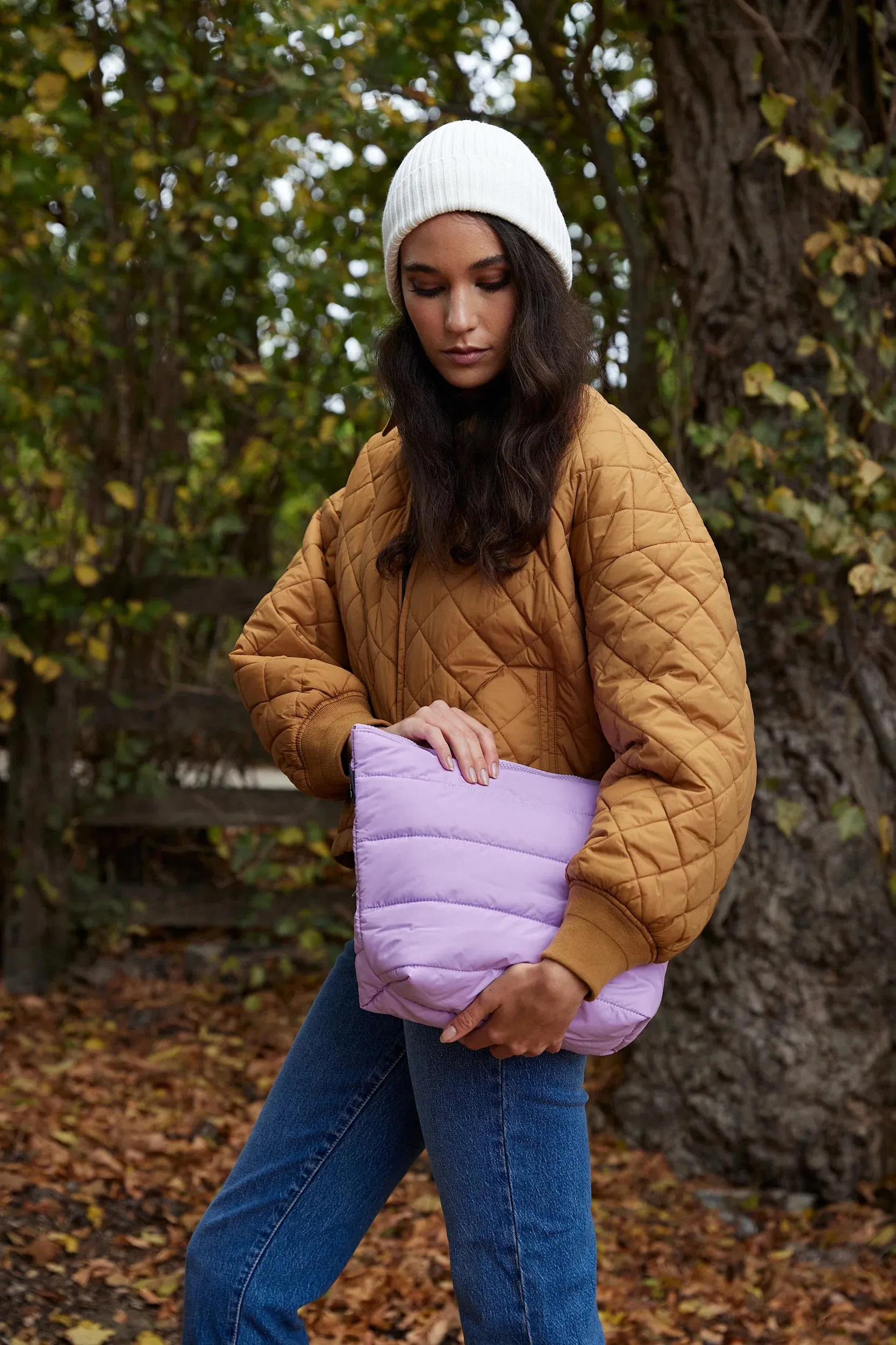 Large Cloud Lilac Stash Clutch