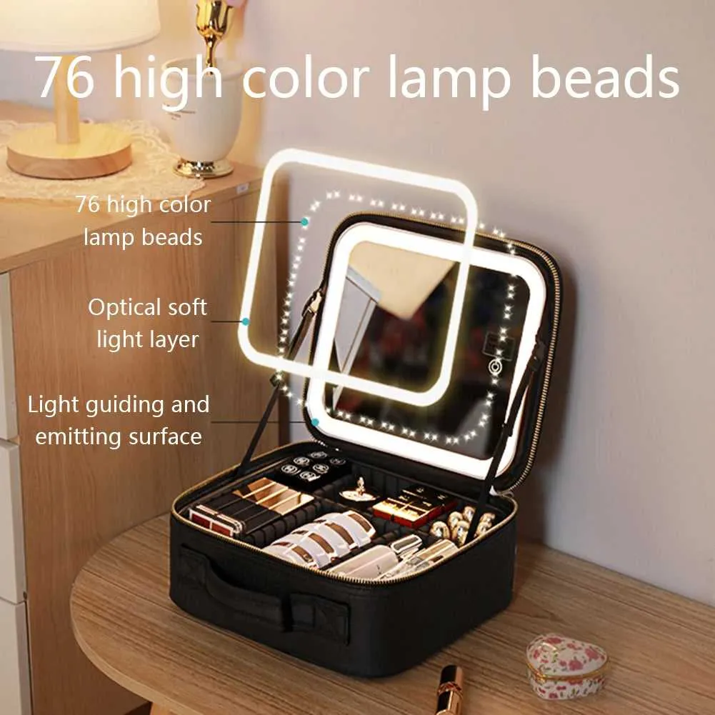 LED Portable Makeup case with Mirror