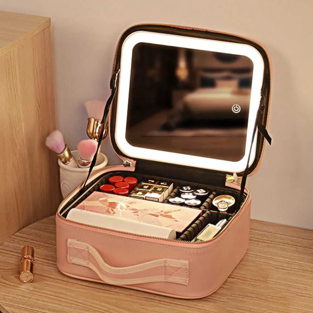 LED Portable Makeup case with Mirror