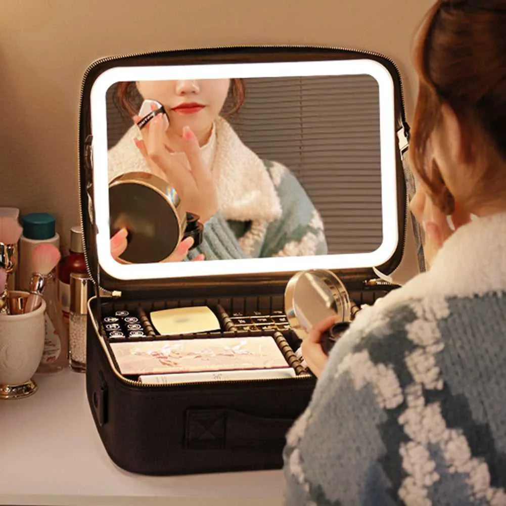 LED Portable Makeup case with Mirror