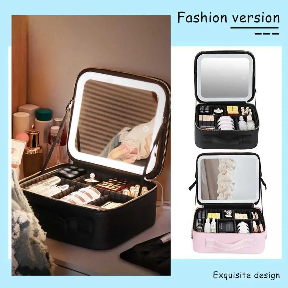 LED Portable Makeup case with Mirror