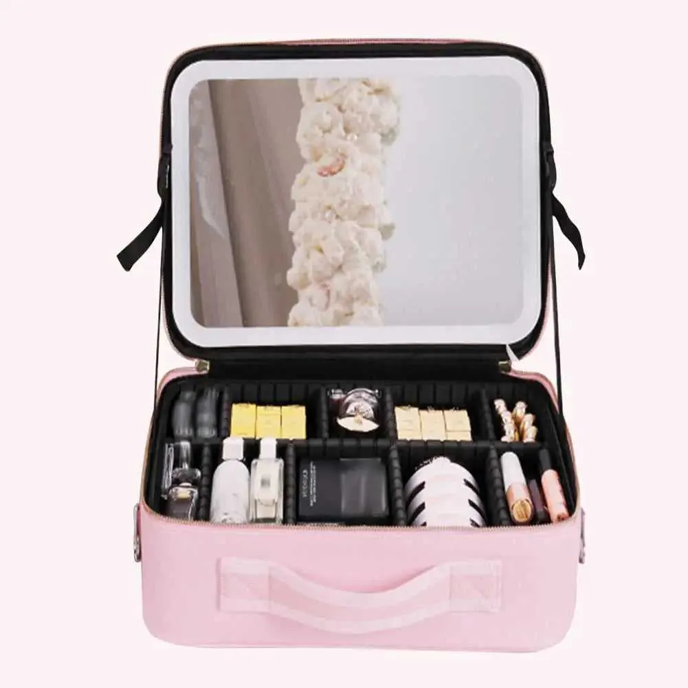 LED Portable Makeup case with Mirror