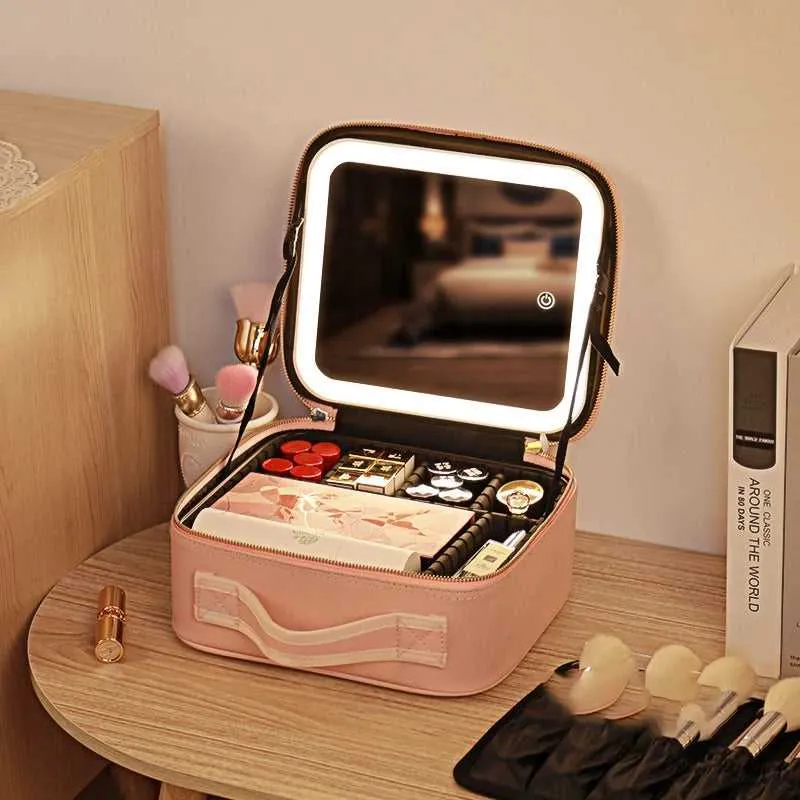 LED Portable Makeup case with Mirror